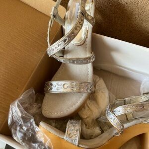 Steve Madden Silver Gladiator Sandals with Studded Straps